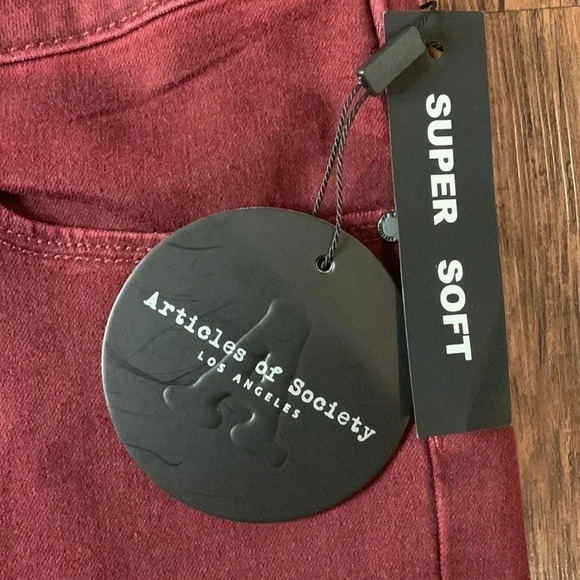 Articles of Society Jeans Sarah Skinny Ankle Burgundy NWT - Picture 6 of 15